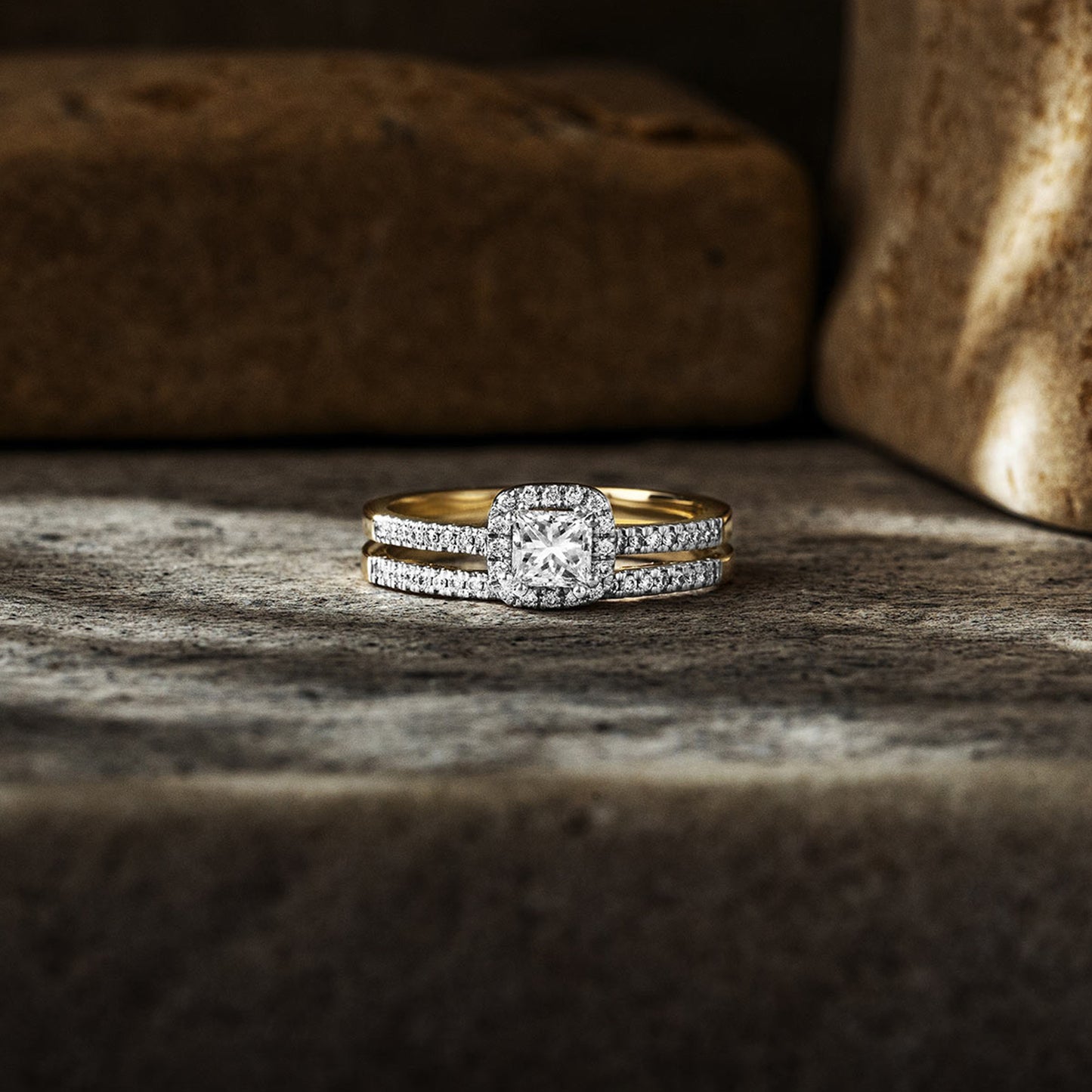 Sunshine Solitaire Bridal Ring Set